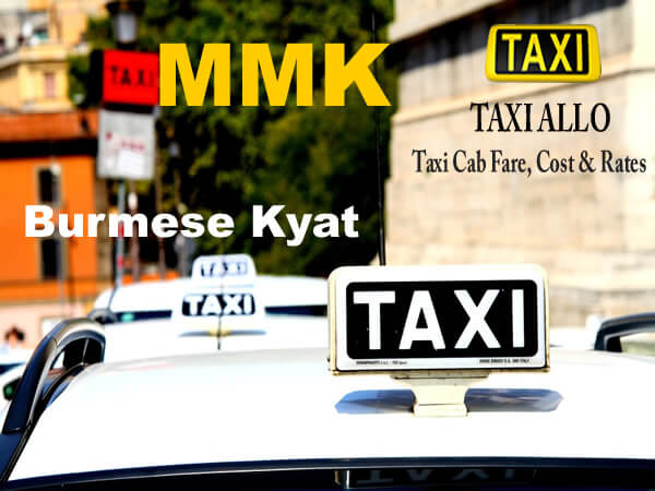 Taxi cab price in Yangon, Myanmar